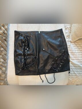 Revolve Black Leather skirt